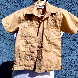 Christian Dior button up boy shirt; tan